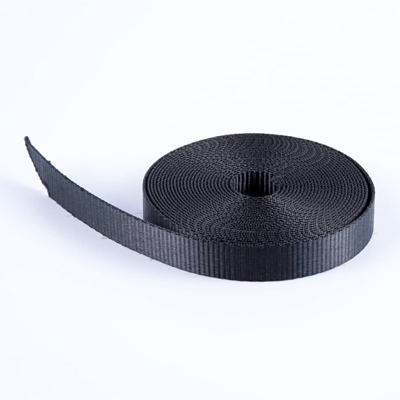 2,0 cm sterke ademende polyester singelband in effen kleur